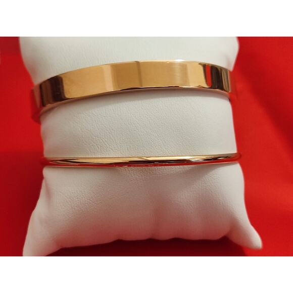 Set Of 3 Bracelet Michael Kors Logo Rose Gold & Dusty Rose Enamel Bangle‎ - Picture 8 of 13